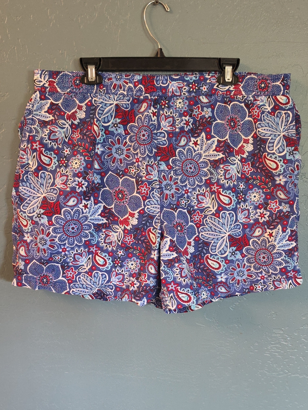 Daniel Cremieux Men's Floral Paisley Swim Shorts in Blue, Red, White